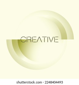 Abstract yellow background with transparen circle shapes and sample text. Modern geometric backdrop with shadows and light effects
