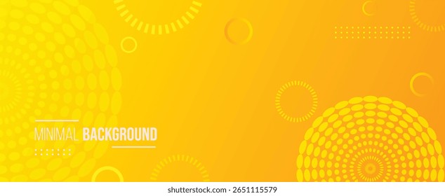 Abstract Yellow Background Vector with Geometric Shapes.