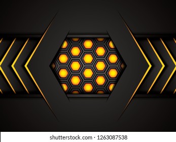 Abstract yellow background, vector illustration