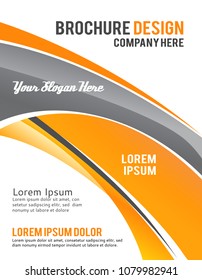 Abstract yellow background with wave - brochure design or flyer
