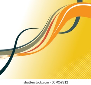 Abstract yellow background with wave - brochure design or flyer