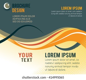 Abstract yellow background with wave - brochure design or flyer