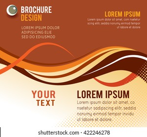 Abstract yellow background with wave - brochure design or flyer