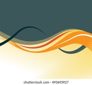 Abstract yellow background with wave - brochure design or flyer