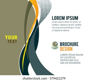 Abstract yellow background with wave - brochure design or flyer