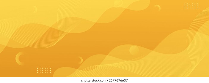 Abstract yellow background with wave patterns and modern gradient style.