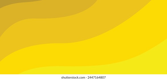 Abstract yellow background with wave shapes. minimal poster. background for banner, web, cover, billboard, brochure, social media, landing page.