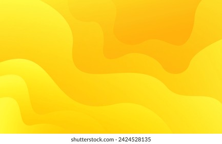 Abstract yellow background with waves. Fluid shapes composition. Vector illustration