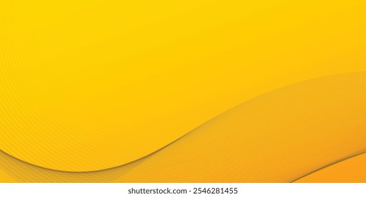 Abstract Yellow Background with Waves Splashes. Vector Minimal Banner. Orange Colored Sleek Texture.