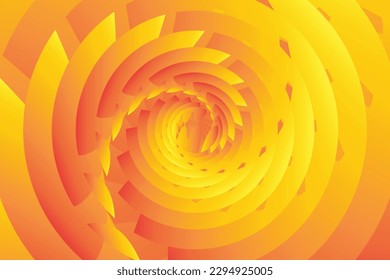 Abstract Yellow Background with Waves. Vector Minimal Banner.
