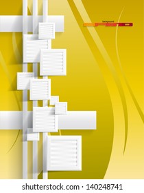 abstract  yellow   background. with white  squares