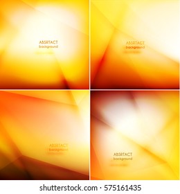 Abstract yellow backgrounds set - eps10 vector