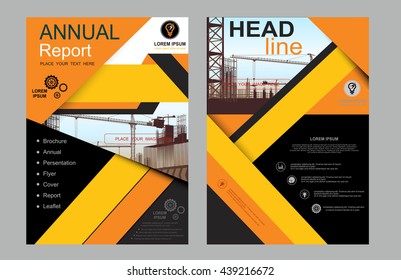 Abstract yellow balck vector modern flyers brochure / annual report /design templates / Leaflet cover presentation abstract flat brochure background, layout in A4 size business mackup, education
