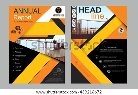 Abstract yellow balck vector modern flyers brochure / annual report /design templates / Leaflet cover presentation abstract flat brochure background, layout in A4 size business mackup, education