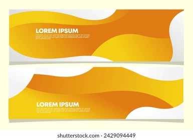 Diseño de banner amarillo abstracto. Fondo en forma de vector fluido. Patrón de banner de plantilla gráfica moderna para redes sociales y sitios web