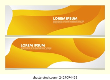 Diseño de banner amarillo abstracto. Fondo en forma de vector fluido. Patrón de banner de plantilla gráfica moderna para redes sociales y sitios web