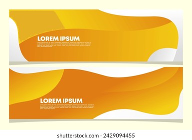 Diseño de banner amarillo abstracto. Fondo en forma de vector fluido. Patrón de banner de plantilla gráfica moderna para redes sociales y sitios web