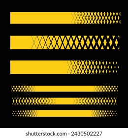 Abstract yellow banner lines with halftone patterns for racing of speed track designs