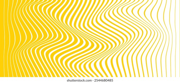 abstract yellow big to small wave line pattern.