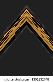 Abstract yellow black arrow circuit on grey blank space design modern futuristic technology background vector illustration.
