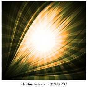 Abstract yellow black background Beautiful rays of light 