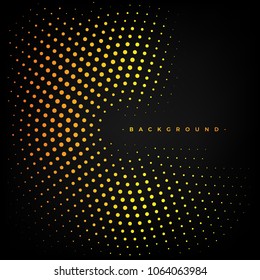 Abstract yellow and black background with dots