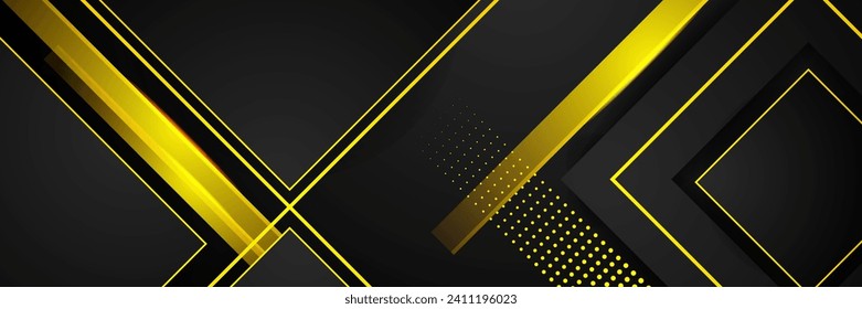 Abstract yellow and black banner background