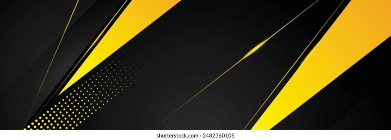 Abstract yellow and black banner background