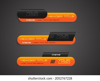 abstract yellow black broadcast news lower thirds template vector illustration for media video