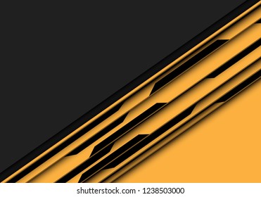 Abstract yellow black circuit with grey blank space design modern futuristic background vector illustration.