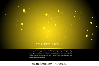 Abstract yellow and black color gradient background with lights. bokeh. illustrator eps10.
