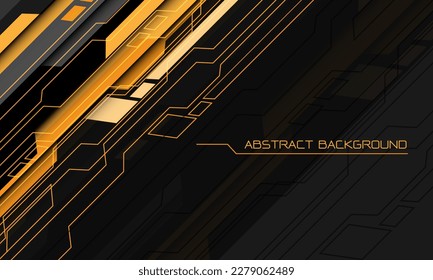 Resumen de diseño de espacio gris futurista de estilo cibergeométrico negro amarillo negro negro moderno ilustración vectorial de fondo de tecnología moderna.