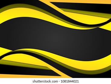 Abstract yellow and black geometric background  with copy space, Vector illustration