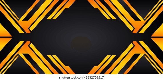 Abstract Yellow and Black Geometric Background Vector Design