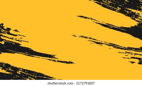 Abstract Yellow In Black Grunge Texture Background