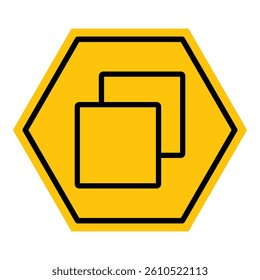 Abstract yellow and black hexagon browser tab line flat icon design