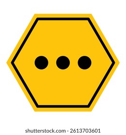 Abstract yellow and black hexagon circle dotted loading flat icon design