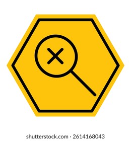 Abstract yellow and black hexagon no result line flat icon design