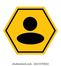 Abstract yellow and black hexagon user line flat icon design