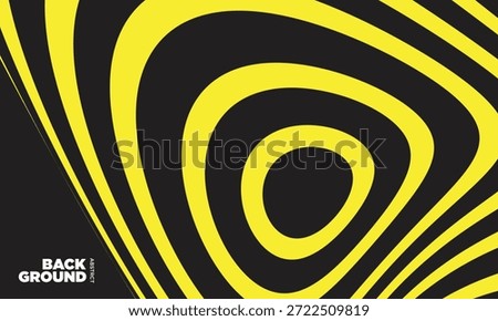 Abstract Yellow and Black Organic Wave Pattern Background