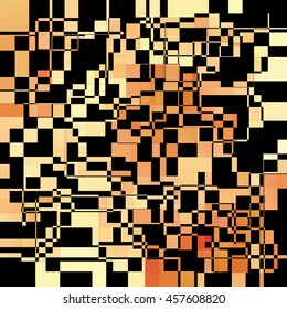 Abstract yellow and black squares vector background.