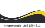 Abstract Yellow Black Wave Background Design with Empty Space for Text Template Vector