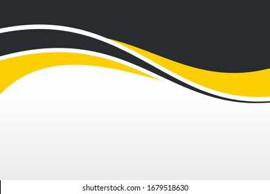 Abstract Yellow Black Wave Background Design with Empty Space for Text Template Vector