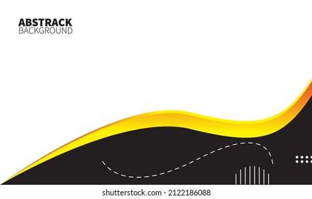 Abstract yellow black wave background Pro Vector