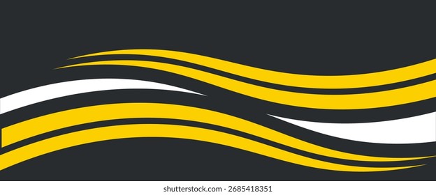 Diseño de fondo Abstractas de onda negra amarilla con espacio vacío para Vector de Plantilla de texto