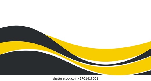 Diseño de fondo Abstractas de onda negra amarilla con espacio vacío para Vector de Plantilla de texto