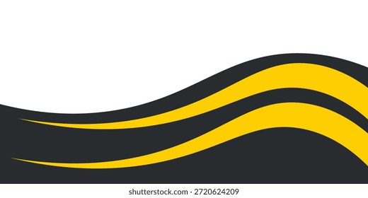 Abstrato Amarelo Onda Negra Projeto de Fundo com Espaço Vazio para Texto Modelo Vetor

