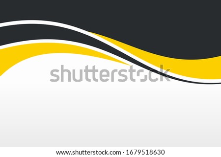 Abstract Yellow Black Wave Background Design with Empty Space for Text Template Vector