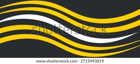 Abstract Yellow Black Wave Background Design with Empty Space for Text Template Vector
