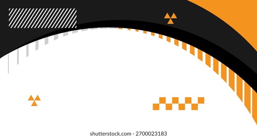 Abstract yellow black white background. Sporty design in flowing wave style. Illustration for sports, athletics, training, workout, football